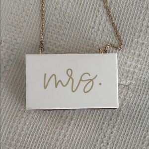 Bachelorette, Bride, Bridal - Elegant White and Gold Crossbody Bag